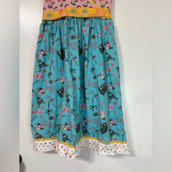 Jelly the Pug Girls Multi-Color Cotton Cute Madeleine Paris Print Dress Size 12 - Picture 4 of 9